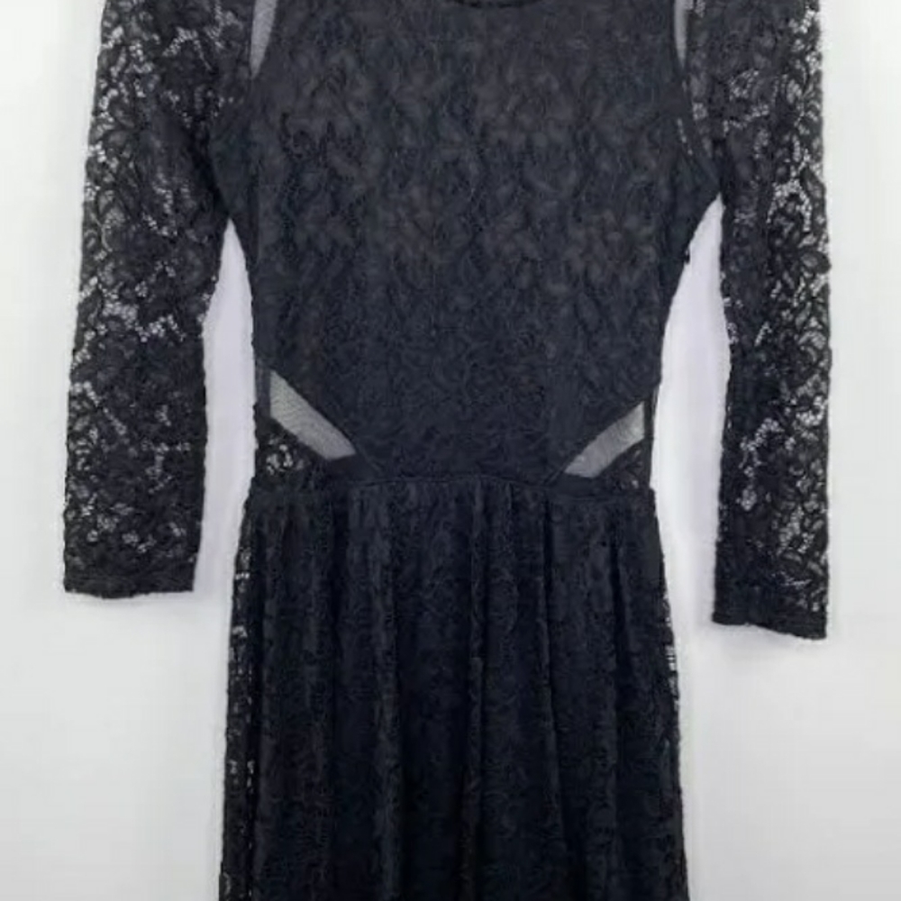 Abercrombie & Fitch Long Sleeve Black Lace Whimsigoth Goth Fairy Steampunk - Picture 4 of 4